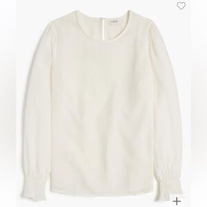 J crew Long-sleeve top with smocked cuffs